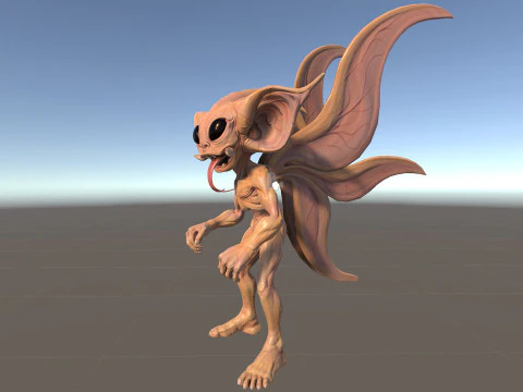 Pixie unreal unity 22 animations rig in maya 3D Model