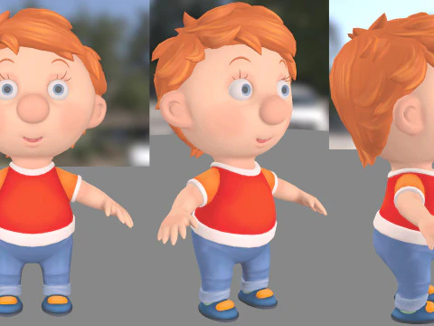 Boy unreal unity 19 animations rig in maya 3D Model
