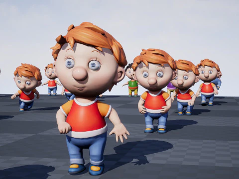 Boy unreal unity 19 animations rig in maya 3D Model