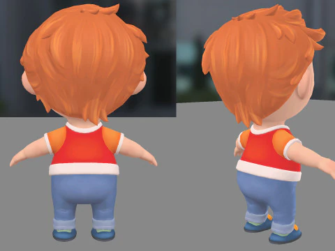 Boy unreal unity 19 animations rig in maya 3D Model