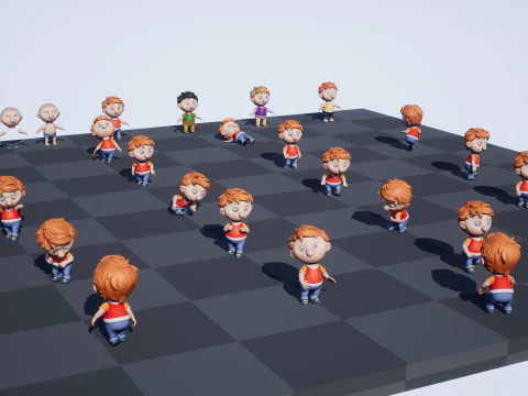 Boy unreal unity 19 animations rig in maya 3D Model