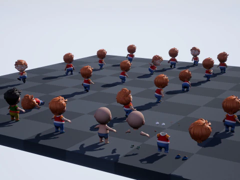 Boy unreal unity 19 animations rig in maya 3D Model