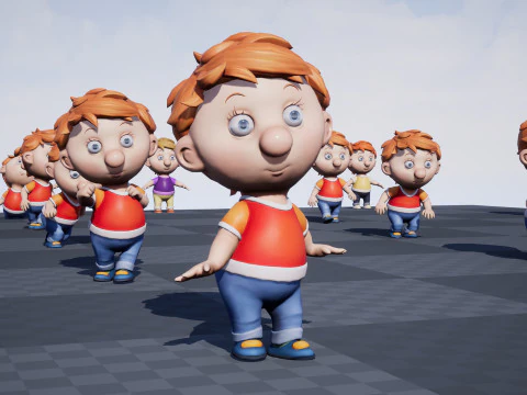 Boy unreal unity 19 animations rig in maya 3D Model