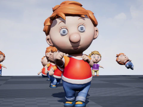 Boy unreal unity 19 animations rig in maya 3D Model