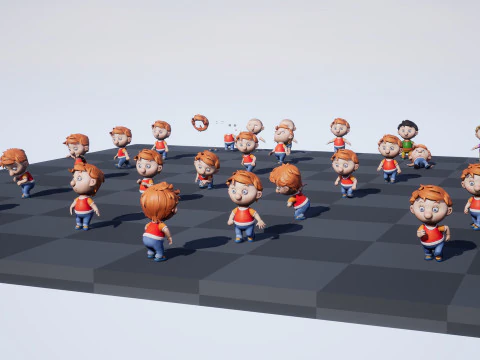 Boy unreal unity 19 animations rig in maya 3D Model