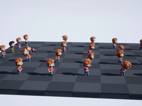 Boy unreal unity 19 animations rig in maya 3D Model