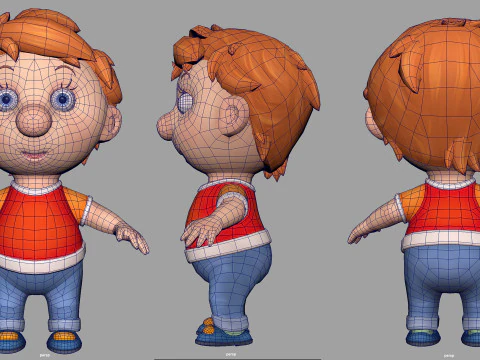 Boy unreal unity 19 animations rig in maya 3D Model