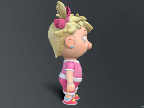 Girl unreal unity 19 animations rig in maya 3D Model