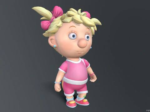 Girl unreal unity 19 animations rig in maya 3D Model