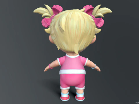 Girl unreal unity 19 animations rig in maya 3D Model