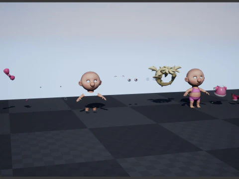 Girl unreal unity 19 animations rig in maya 3D Model