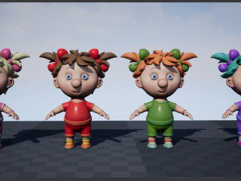 Girl unreal unity 19 animations rig in maya 3D Model