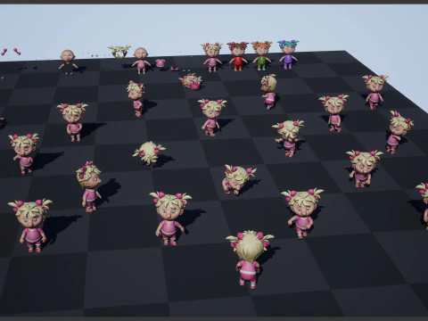 Girl unreal unity 19 animations rig in maya 3D Model