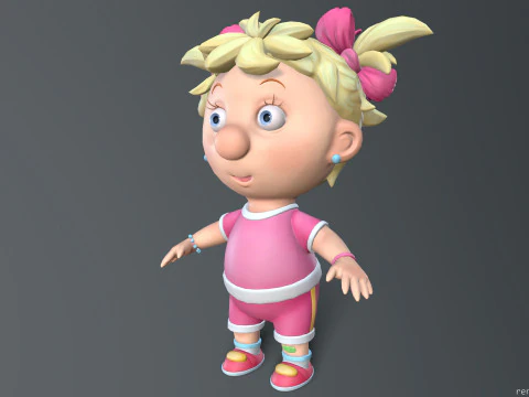 Girl unreal unity 19 animations rig in maya 3D Model