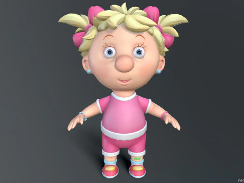 Girl unreal unity 19 animations rig in maya 3D Model