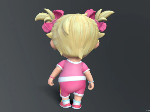 Girl unreal unity 19 animations rig in maya 3D Model