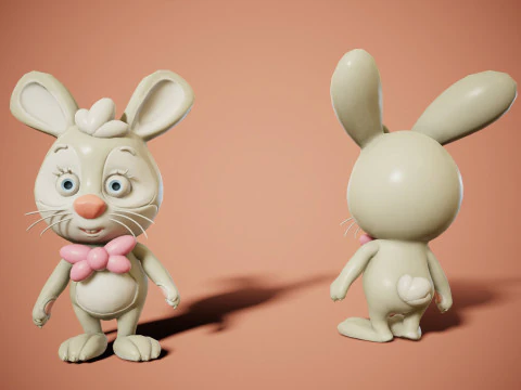 Rabbit unreal unity 17 animations rig in maya 3D Model