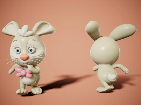 Rabbit unreal unity 17 animations rig in maya 3D Model
