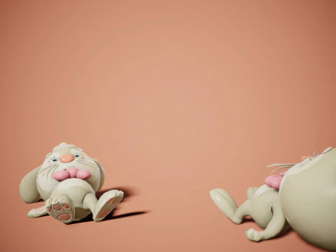 Rabbit unreal unity 17 animations rig in maya 3D Model