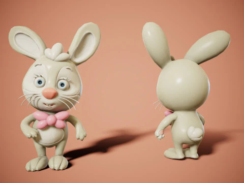 Rabbit unreal unity 17 animations rig in maya 3D Model