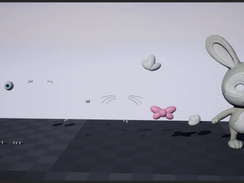 Rabbit unreal unity 17 animations rig in maya 3D Model