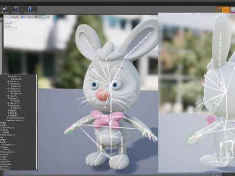 Rabbit unreal unity 17 animations rig in maya 3D Model