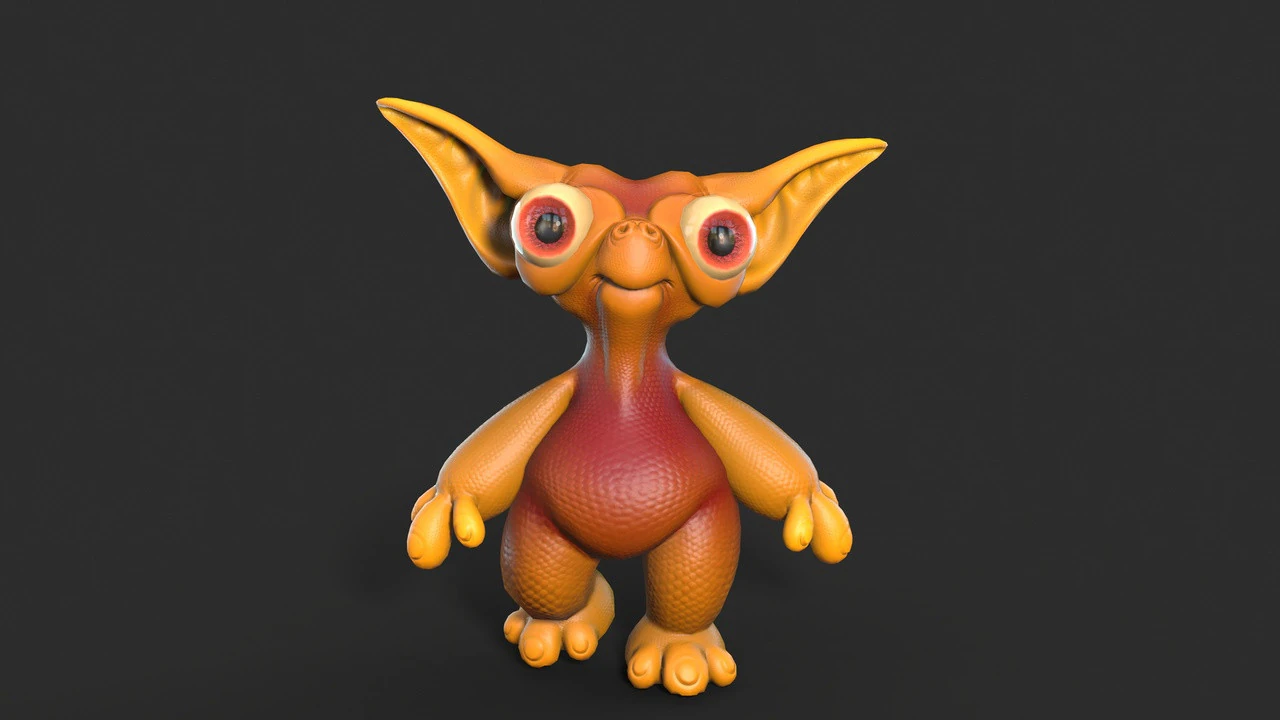 Cute monster unreal unity 19 animations fbx obj 3D Model .c4d .max .obj .3ds .fbx .stl .blend 