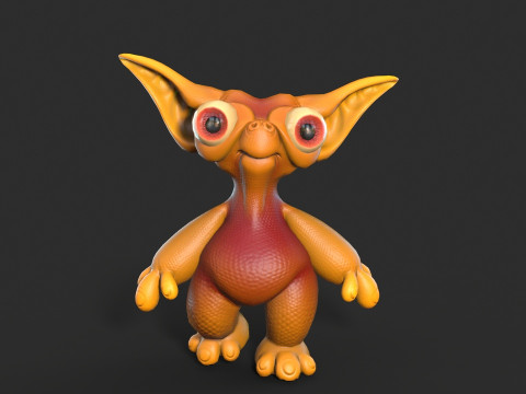Cute monster unreal unity 19 animations fbx obj 3D Model