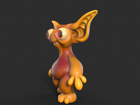 Cute monster unreal unity 19 animations fbx obj 3D Model