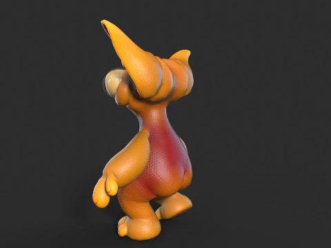 Cute monster unreal unity 19 animations fbx obj 3D Model