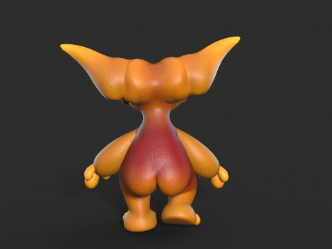 Cute monster unreal unity 19 animations fbx obj 3D Model