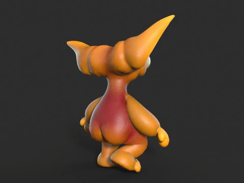 Cute monster unreal unity 19 animations fbx obj 3D Model