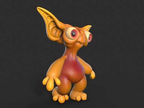 Cute monster unreal unity 19 animations fbx obj 3D Model