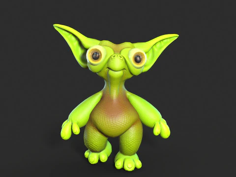 Cute monster unreal unity 19 animations fbx obj 3D Model