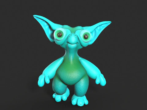 Cute monster unreal unity 19 animations fbx obj 3D Model