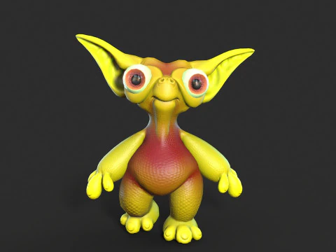 Cute monster unreal unity 19 animations fbx obj 3D Model