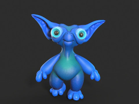Cute monster unreal unity 19 animations fbx obj 3D Model