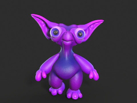 Cute monster unreal unity 19 animations fbx obj 3D Model