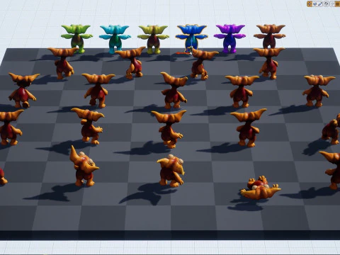 Cute monster unreal unity 19 animations fbx obj 3D Model