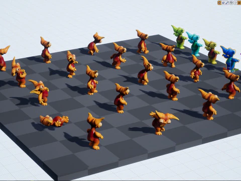 Cute monster unreal unity 19 animations fbx obj 3D Model