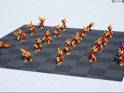 Cute monster unreal unity 19 animations fbx obj 3D Model