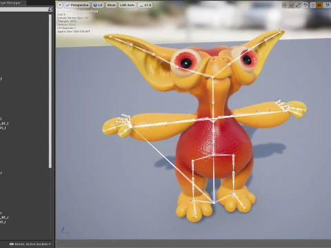 Cute monster unreal unity 19 animations fbx obj 3D Model