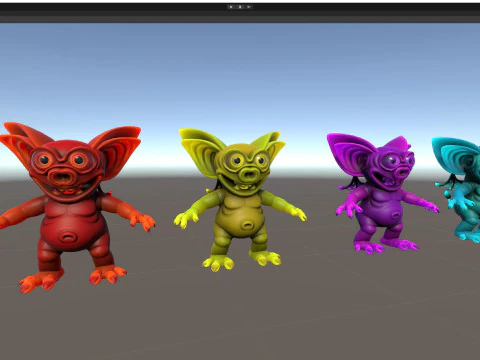 Demone stilizzato irreale unit&agrave; 18 animazioni rig in maya Modello 3D