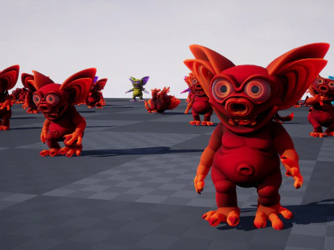 Demone stilizzato irreale unit&agrave; 18 animazioni rig in maya Modello 3D