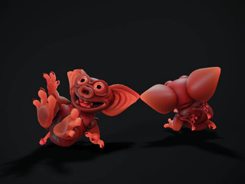 Demone stilizzato irreale unit&agrave; 18 animazioni rig in maya Modello 3D