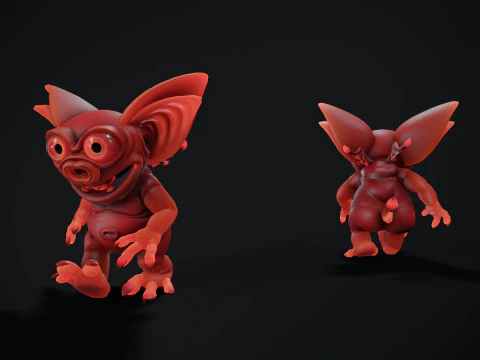 Demone stilizzato irreale unit&agrave; 18 animazioni rig in maya Modello 3D