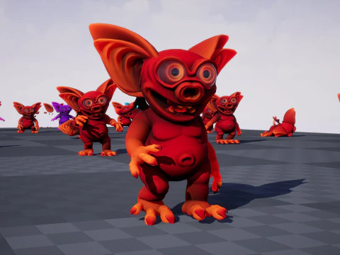 Demone stilizzato irreale unit&agrave; 18 animazioni rig in maya Modello 3D