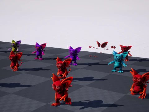 Demone stilizzato irreale unit&agrave; 18 animazioni rig in maya Modello 3D