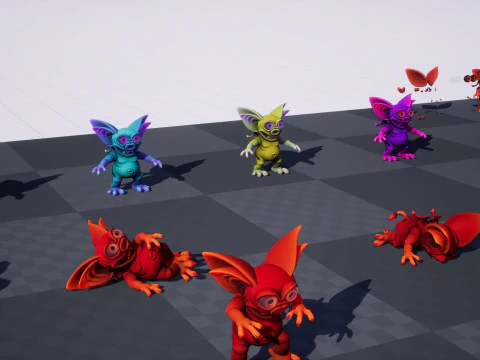 Demone stilizzato irreale unit&agrave; 18 animazioni rig in maya Modello 3D