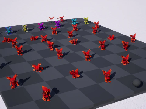 Demone stilizzato irreale unit&agrave; 18 animazioni rig in maya Modello 3D